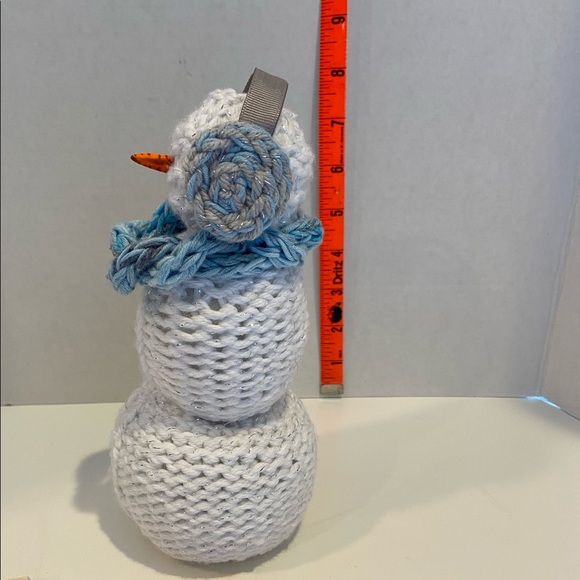 Snowman Stuffed Little Knit silver blue earmuffs - Picture 2 of 4